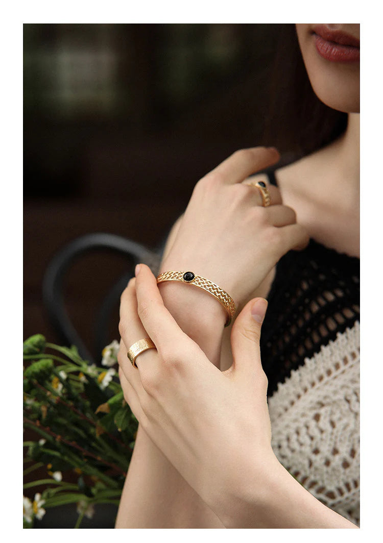 Copper Alloy Imitation Crystal Bracelet Fashion French Simple Elegant Design Light Luxury Bracelet Gold Necklace Davidgold necklace david