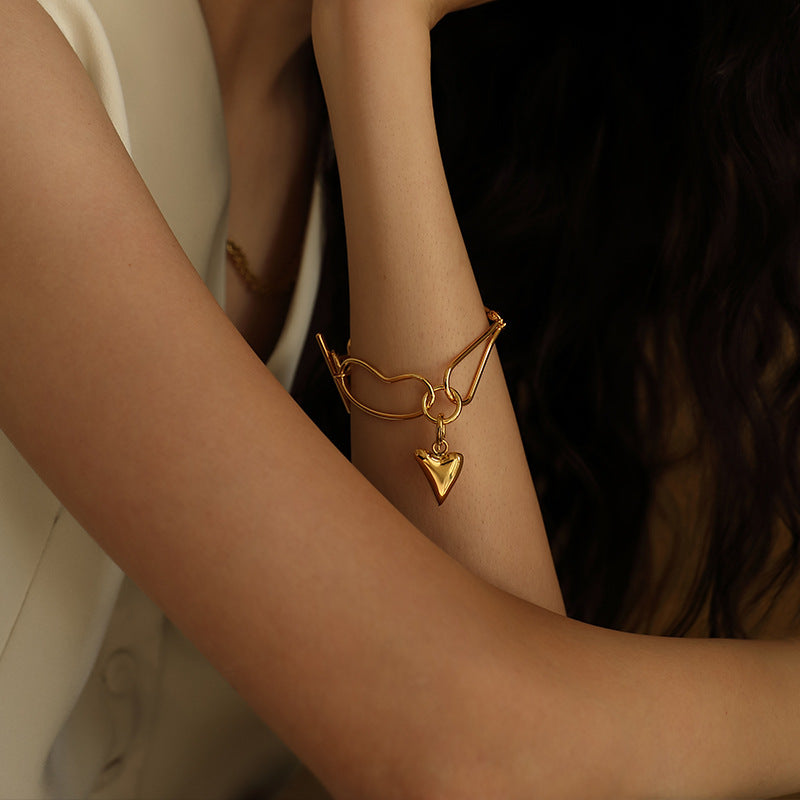 Brass Alloy Bracelet Bracelet Ins Niche Design Simple Trendy High-end Vintage Women's Pendant Bracelet David Jewelry Gold Necklacedavid jewelry gold necklace