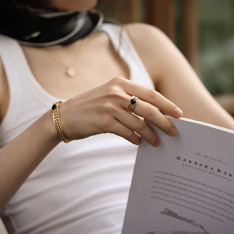 Copper Alloy Ring French Style Elegant Lazy Light Luxury Ring Jewelry Davidjewelry david003003