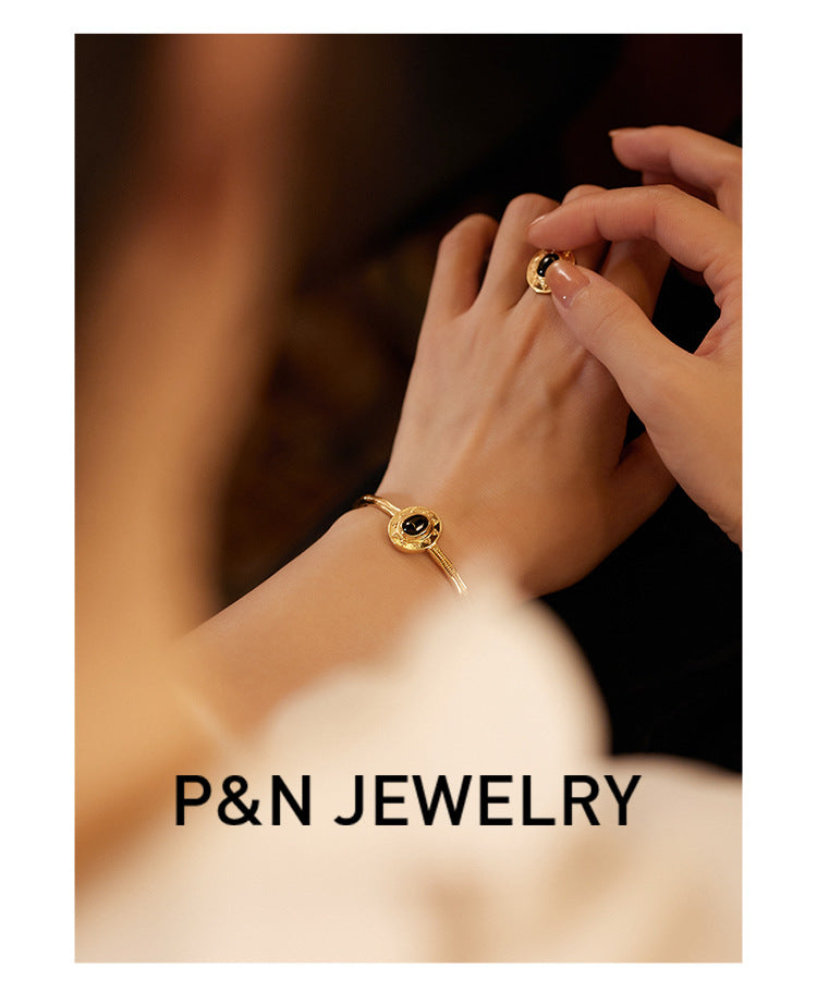 Copper Alloy Bracelet French Simple Elegant Vintage Light Luxury Bracelet Bangle