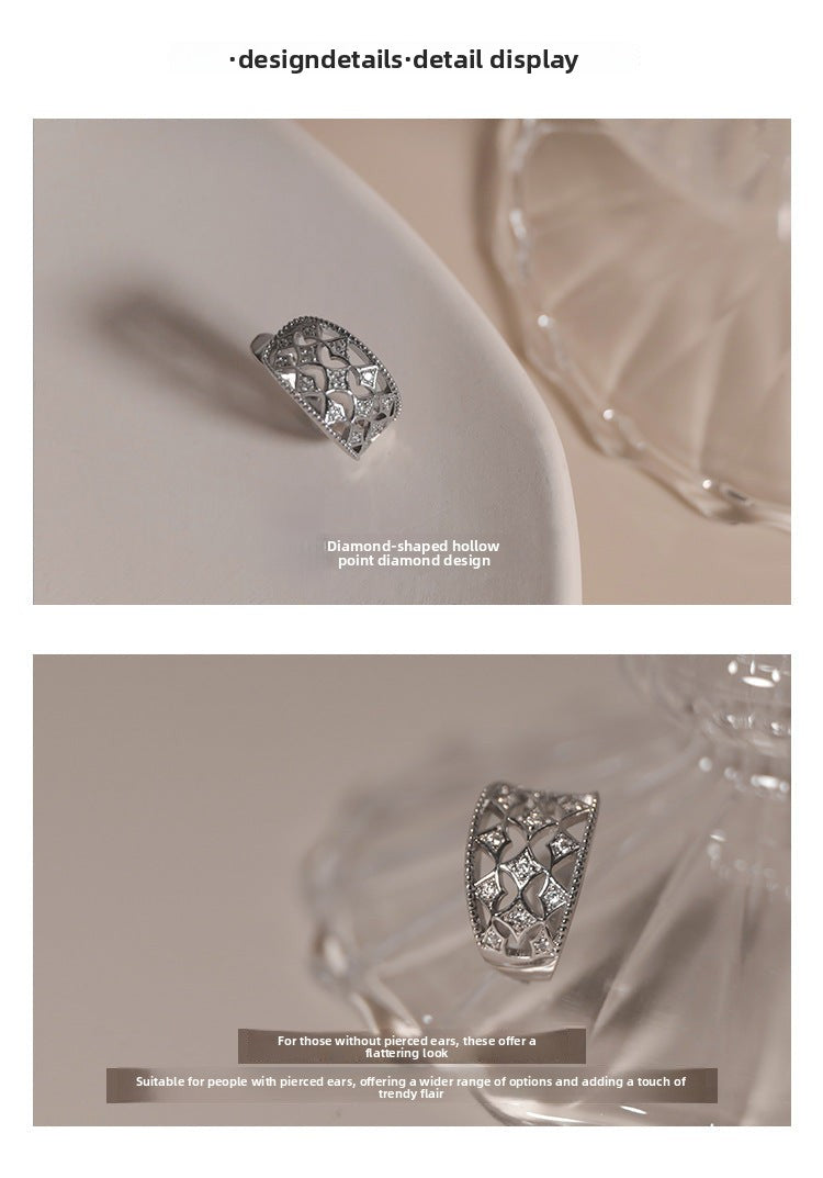 Zircon Ear Clip Style Non-Pierced Women's Earrings Vintage Non-Hole Ear Cuff David Jewelry Gold Necklacedavid jewelry gold necklace