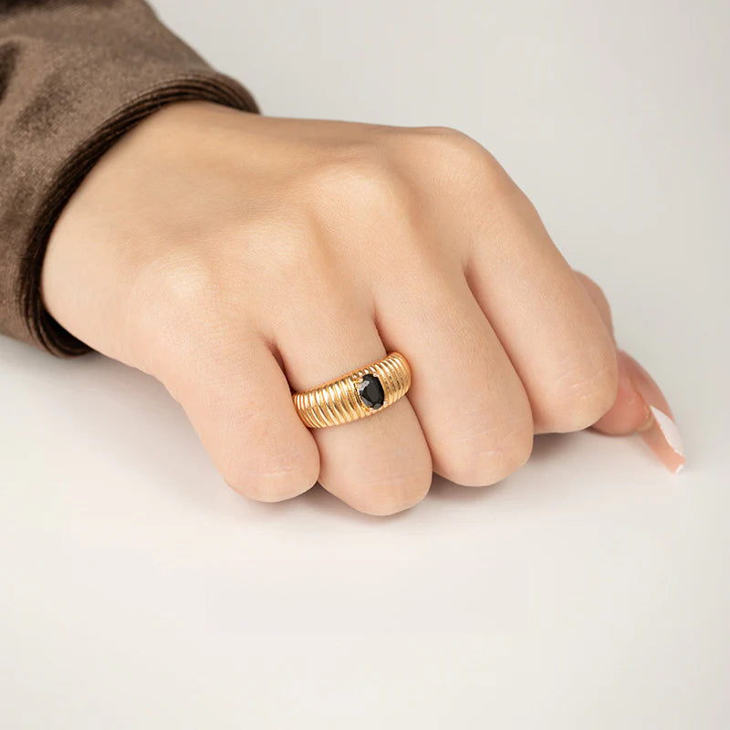 Copper Alloy Synthetic Zircon Ring Elegant Lazy Light Luxury Simple Personality Design Southern France Series Ring Gold Necklace Davidgold necklace david003