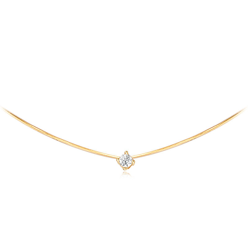 Chain 925 Silver Synthetic Zircon Silver Necklace Light Luxury Niche Minimalist Choker Petite Gold Collarbone Chain David Jewelrydavid jewelry002