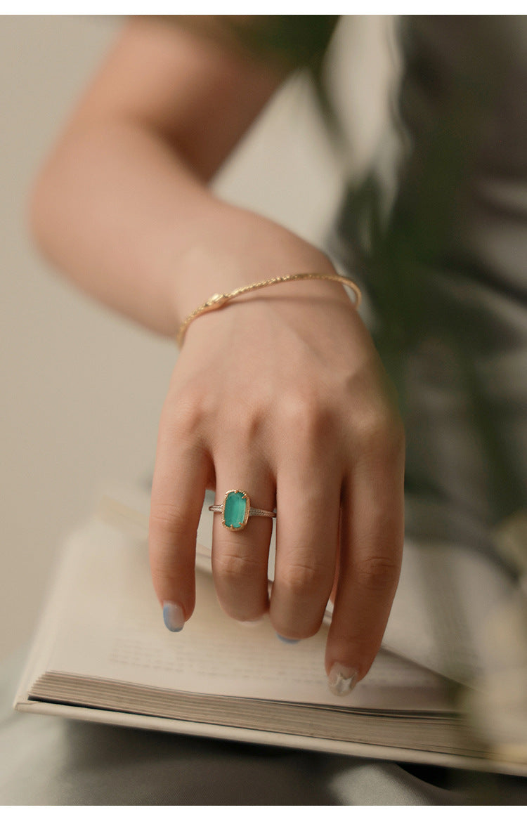 925 Silver Ring French Fashion Lazy Temperament Light Luxury Simple Retro Ring David Gold Necklacedavid gold necklace003