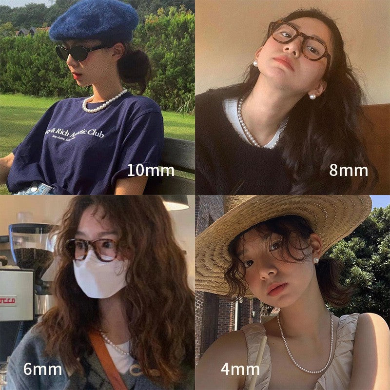 Copper Alloy Imitation Pearl Necklace Shijia Pearl Gray Necklace Gold Necklace Davidgold necklace david002