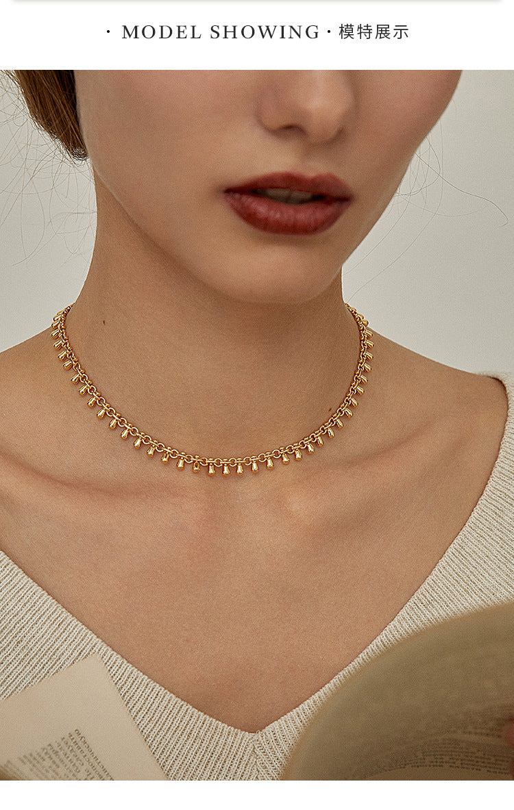 Titanium Steel Necklace Clavicle Chain High-end Jewelry Light Luxury Design Non-fading Short Choker Women's Necklace