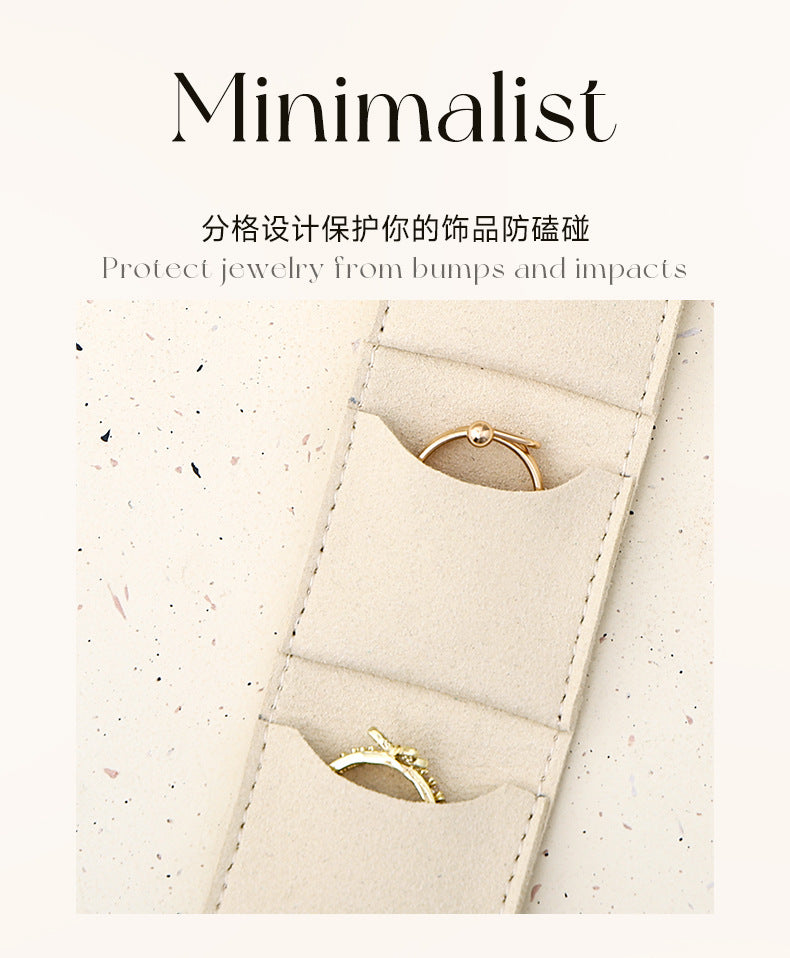Portable Ring Bag Box Small Velvet High-end Storage High-Value Light Luxury Travel Earrings Jewelry Storage Box Gold Necklace David Jewelry Tiffanygold necklace david jewelry Tiffany