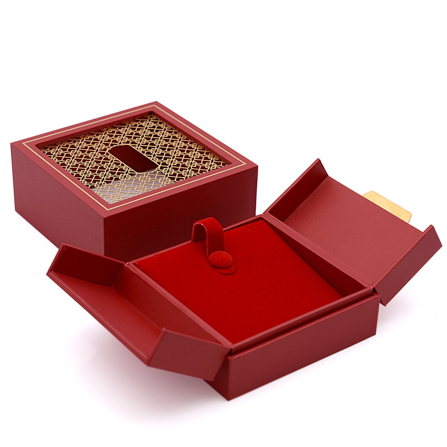 Traditional Gold Double-Opening Jewelry Box High-End Packaging Box Jewelry Gift Box Jade Gold Jewelry Box