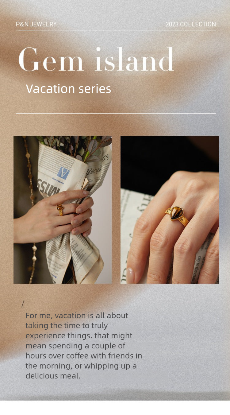 Copper Alloy Ring Southern France Fashion Retro Simple Light Luxury Autumn Winter Style Ring David Gold Necklacedavid gold necklace003