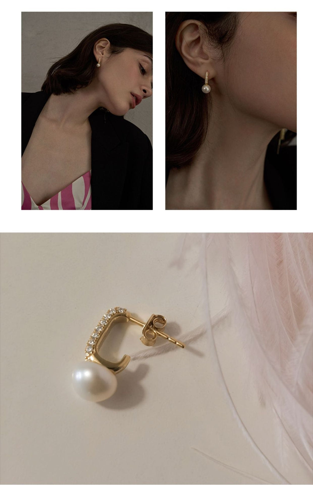 High-end Design Pure Silver Light Luxury Elegant Earrings Studs for Women Natural Pearl Ear Jewelry001