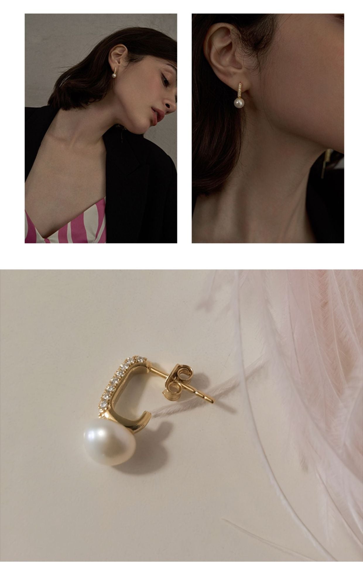 High-end Design Pure Silver Light Luxury Elegant Earrings Studs for Women Natural Pearl Ear Jewelry001