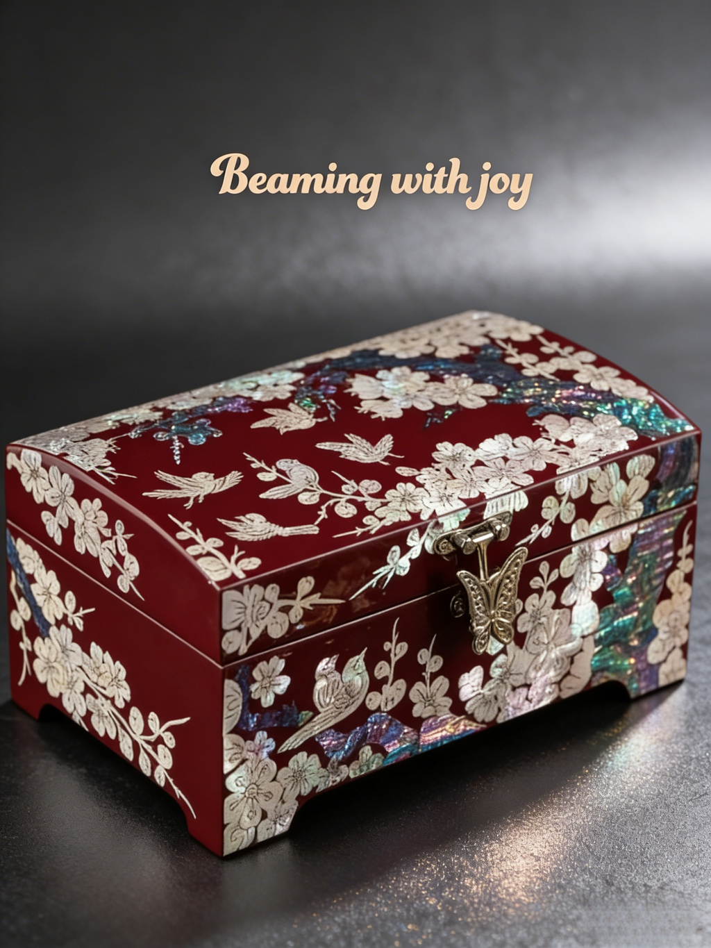 Lacquer Jewelry Box with Mother-of-Pearl, Wedding Gift, High-End Wooden Ear Jewelry Necklace Storage Box, Chinese Style Lockable Jewelry Box, Gold Necklace, Tiffany Jewelry, Davidgold necklace Tiffany jewelry david