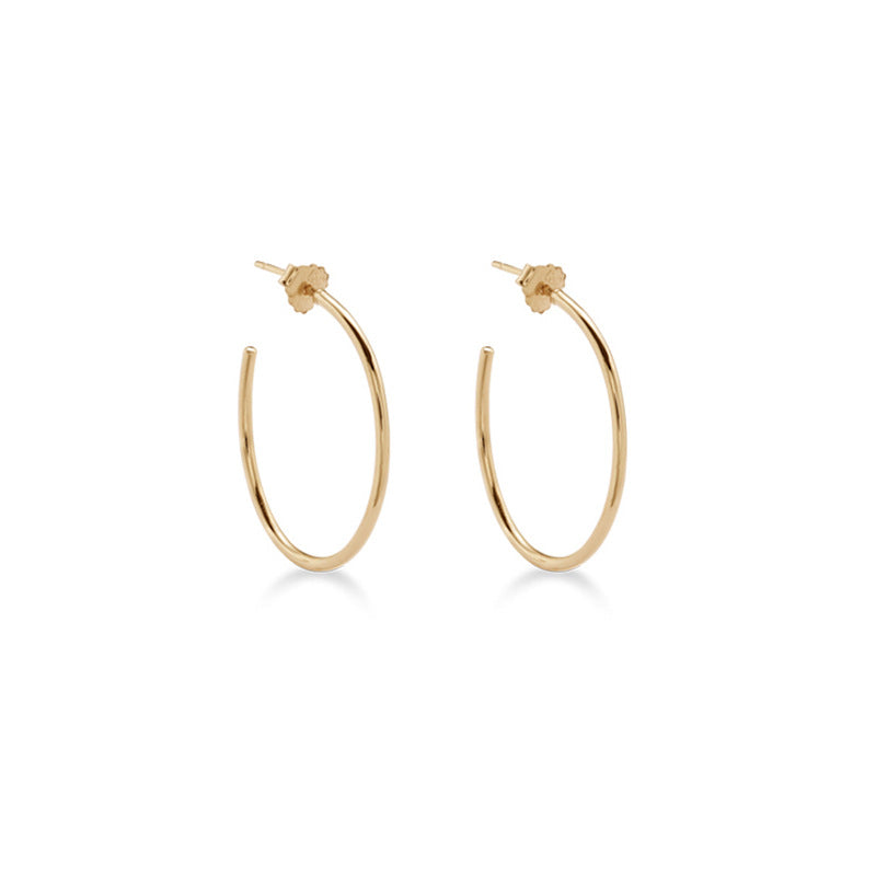 925 Silver Earrings Simple Hoop Earrings Pure Silver Elegant Retro High-end Atmosphere Large Hoop Earrings001