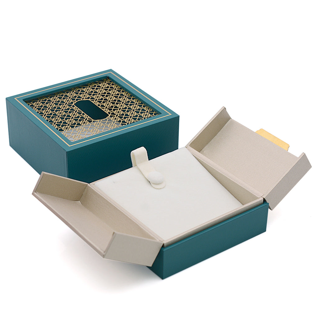 Traditional Gold Double-Opening Jewelry Box High-End Packaging Box Jewelry Gift Box Jade Gold Jewelry Box