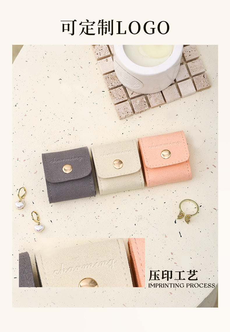 Portable Ring Bag Box Small Velvet High-end Storage High-Value Light Luxury Travel Earrings Jewelry Storage Box Gold Necklace David Jewelry Tiffanygold necklace david jewelry Tiffany