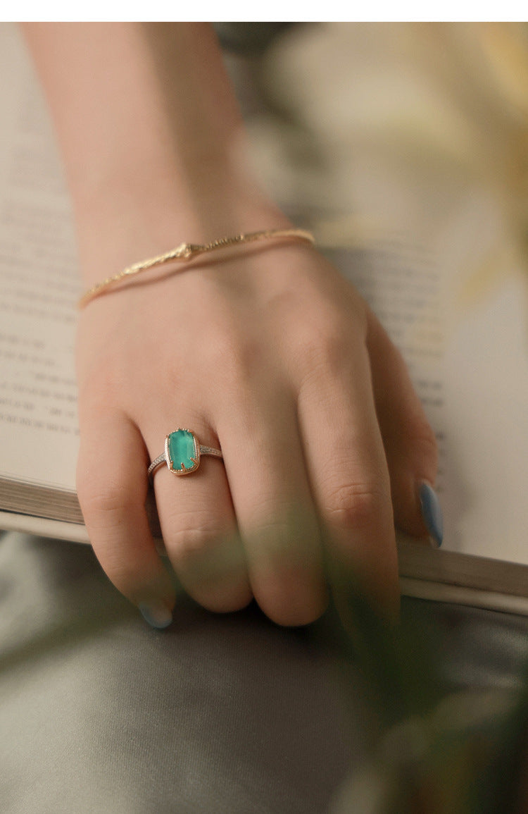 925 Silver Ring French Fashion Lazy Temperament Light Luxury Simple Retro Ring David Gold Necklacedavid gold necklace003