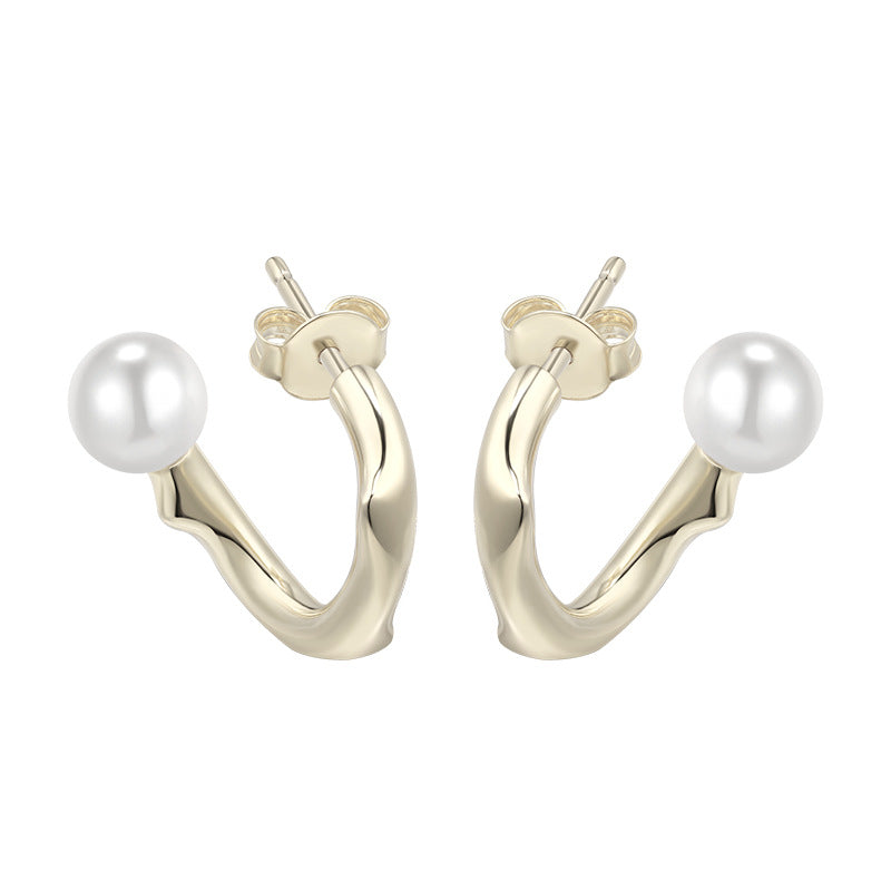 Copper Alloy Imitation Pearl Earrings Pearl Earrings Niche Design Sense High-end Sense Temperament Stud Earrings 2022 Jewelry Davidjewelry david001