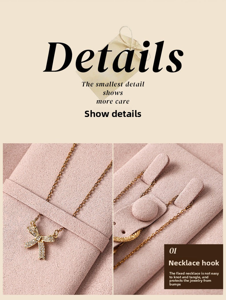 Jewelry Bag Small Bag High-end Portable Travel High-end Necklace Jewelry Storage Box Ring Amazon Jewelry Bag Tiffany Gold Necklace Jewelry DavidTiffany gold necklace jewelry david