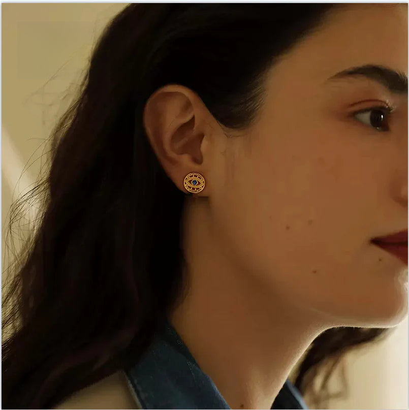 Copper Alloy Synthetic Zircon Earrings Elegant Niche French Retro Simple Ear Clips Gold Necklace Davidgold necklace david001