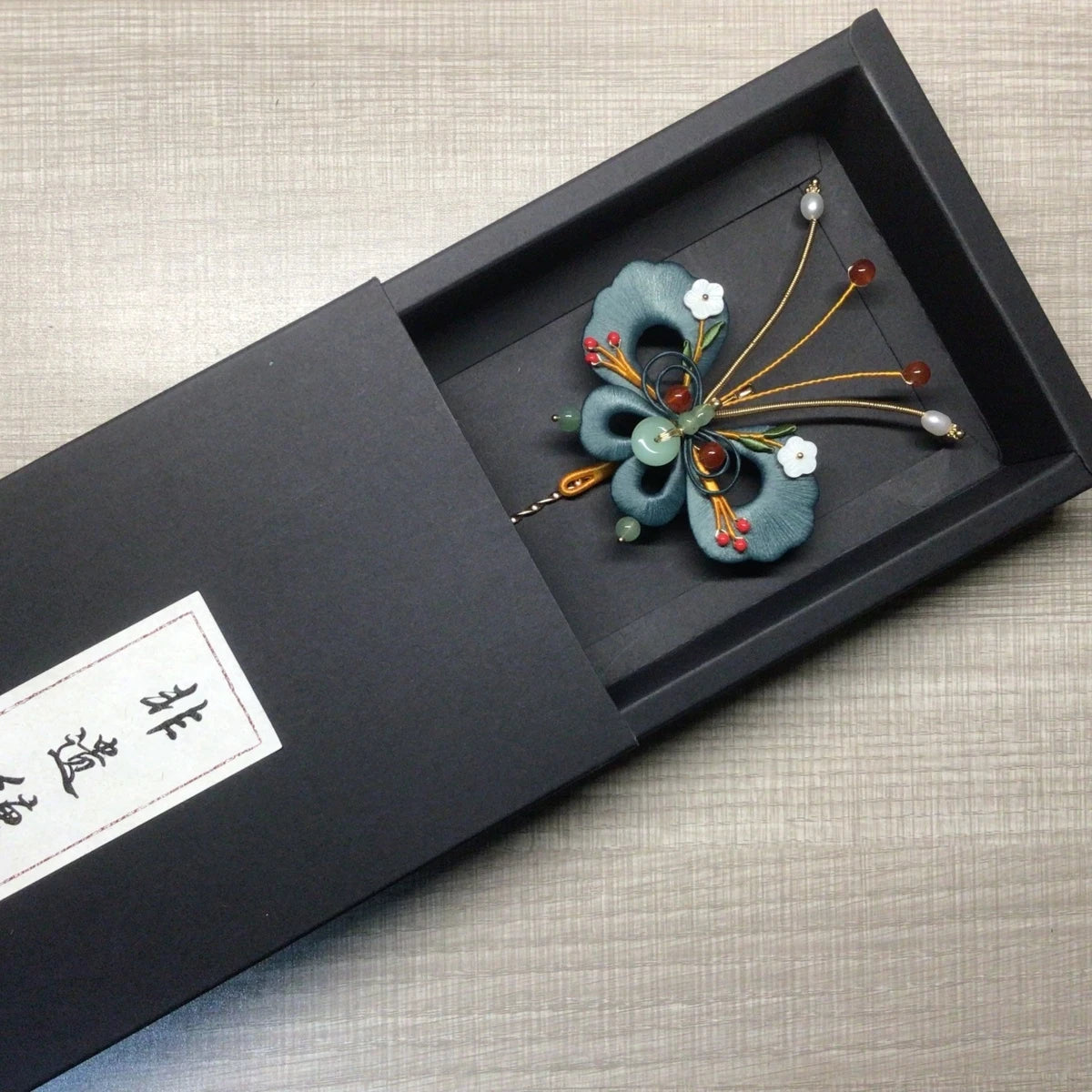 Intangible Cultural Heritage Silk Wrapped Flower Retro Butterfly Hair Clip, Hair Accessory, Qipao Brooch, Chinese Style Brooch