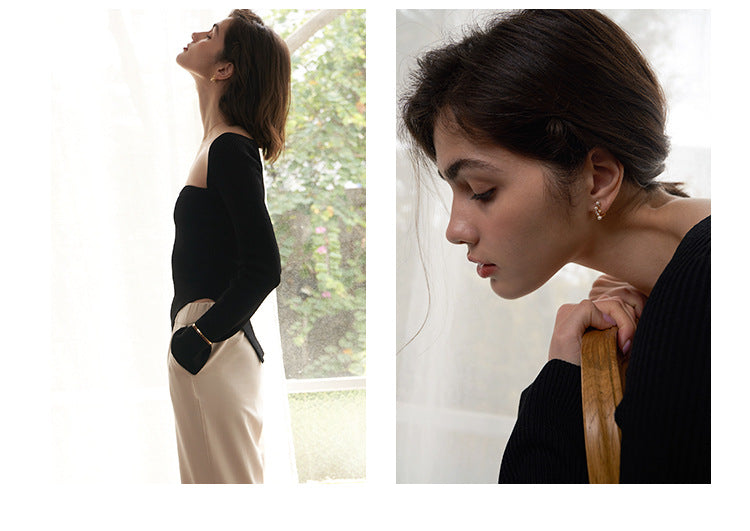 Pearl Ear Clips No Piercing Ear Cuffs for Women European and American Retro Ear Hook Earrings High-end Gold Necklace Davidgold necklace david