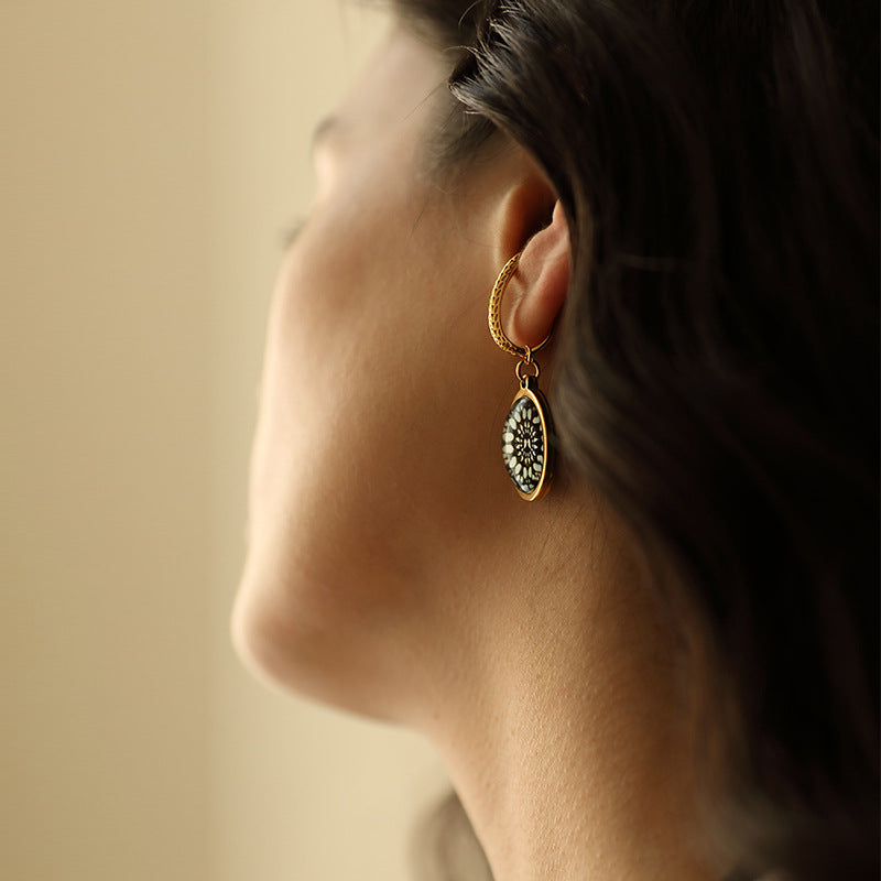 Titanium Steel Synthetic Zircon Pendant Ear Cuff Ear Hook Elegant Earrings Gold Coin Bracelet Necklace Pendant David Jewelrydavid jewelry001