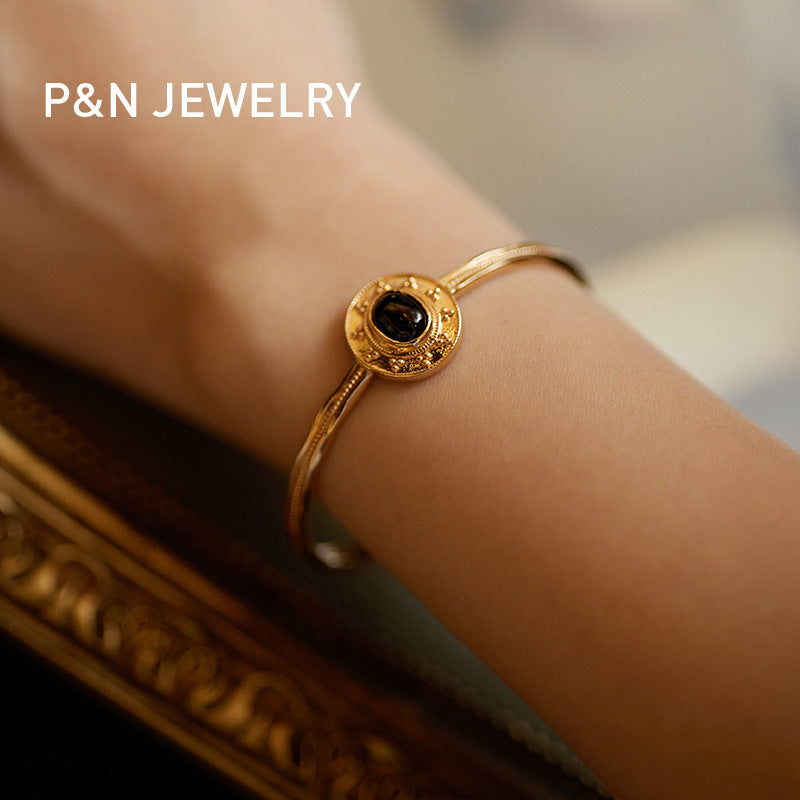 Copper Alloy Bracelet French Simple Elegant Vintage Light Luxury Bracelet Bangle