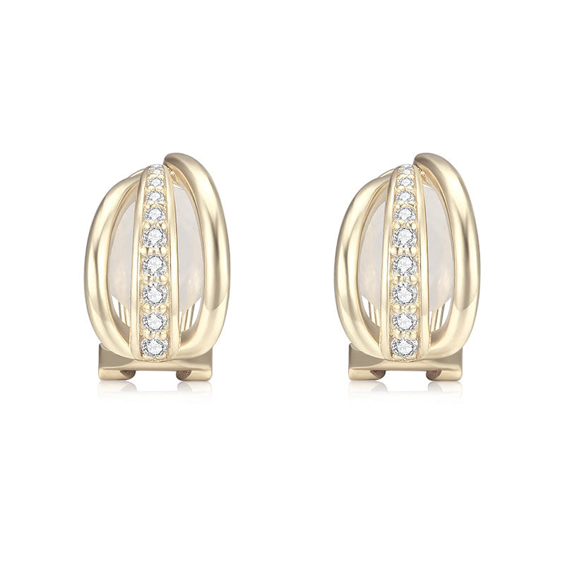 Copper Alloy Ring Ear Clip Style No Piercing Stud Earrings High-end Light Luxury Pearl Earrings French Style Gold Necklace Davidgold necklace david001