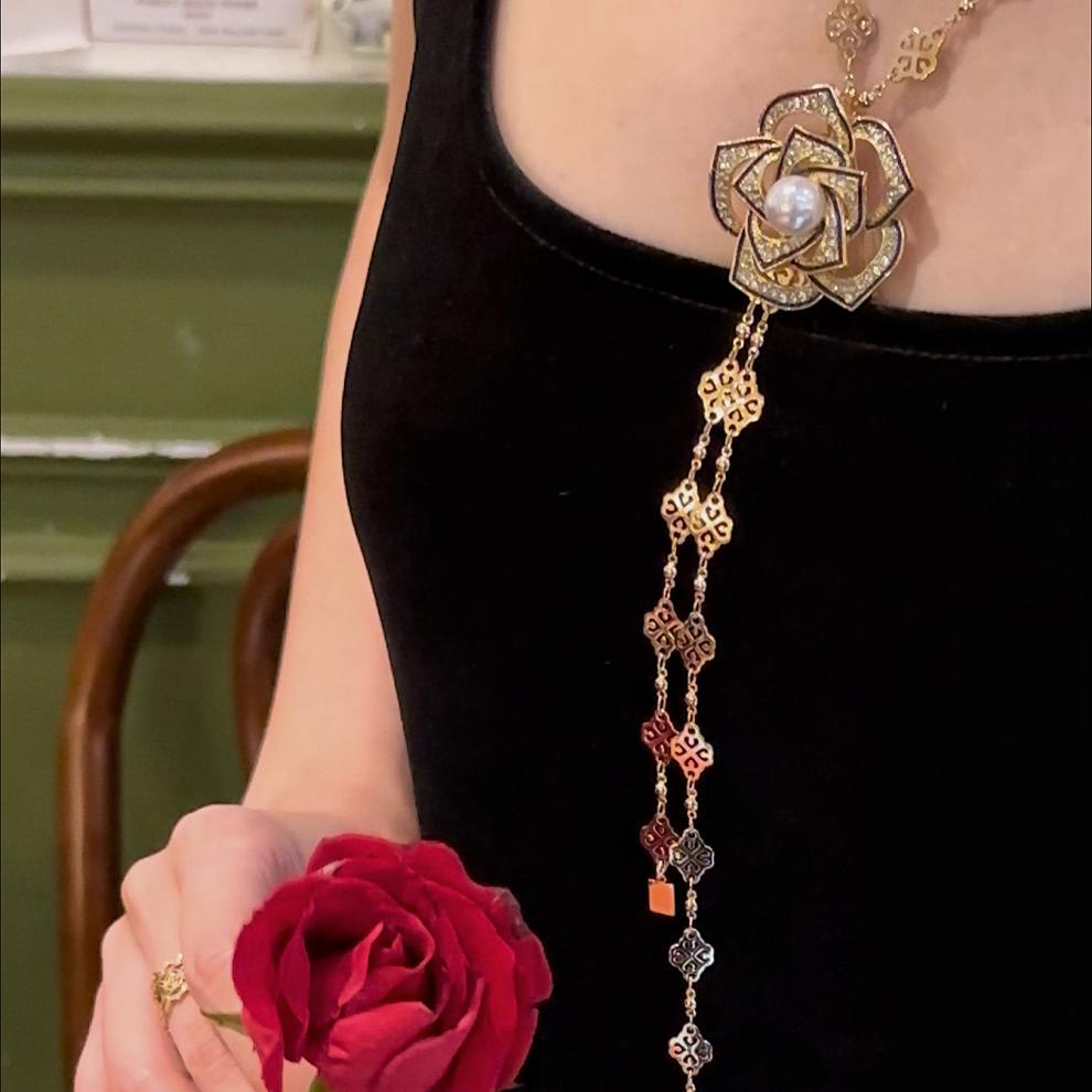 french retro Autumn and Winter Sweater Chain 0528