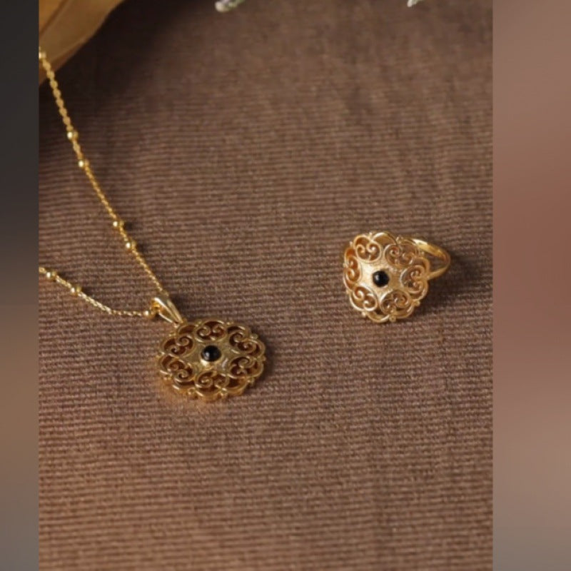 Engraved Necklace and Ring Set Link David Gold Necklace David Jewelry Gold Necklacedavid jewelry gold necklace003