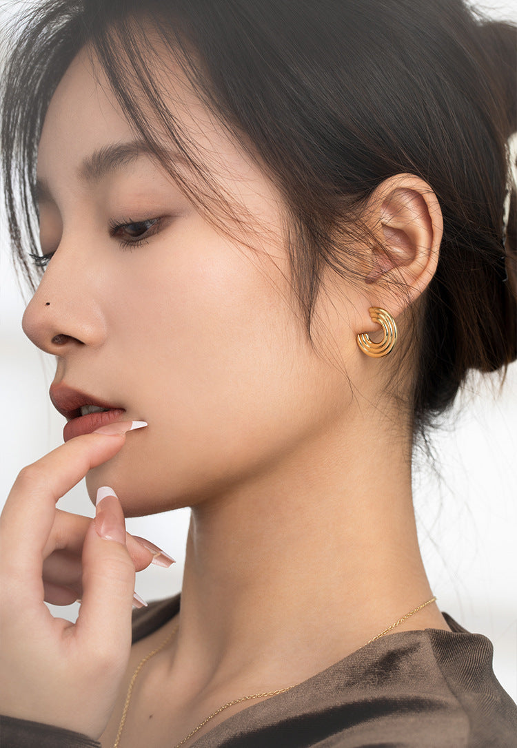 Original Design Fashionable and Elegant Lazy French Style Earrings Stud Earrings Simple David Gold Necklace Jewelrydavid gold necklace jewelry001