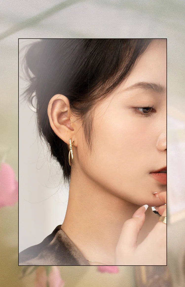 Copper Alloy Synthetic Zircon Earrings Earrings Elegant Niche Fashion Light Luxury Simple Design Versatile David Jewelrydavid jewelry001