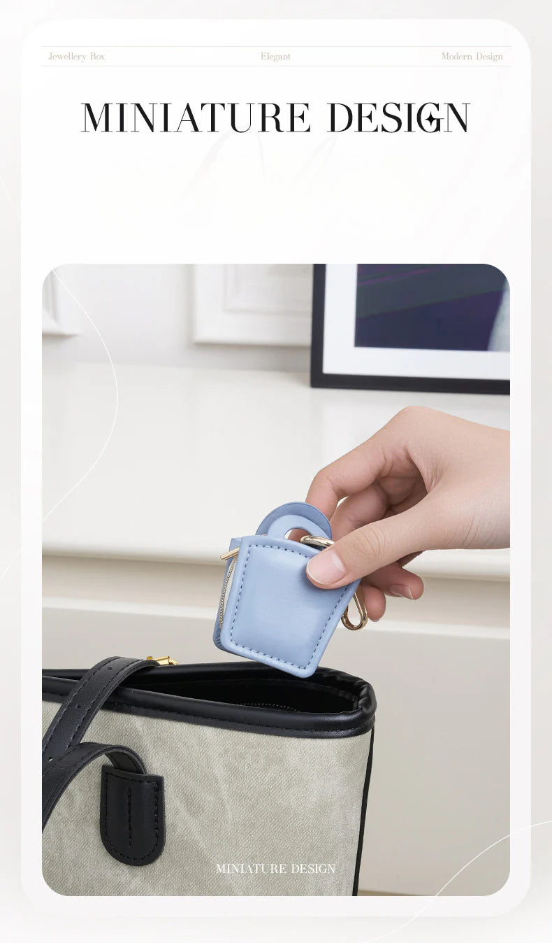 TiffanyCross-Border Direct Supply Jewelry Bag for Business Trips and Travel Portable Earrings Rings Storage Box Jewelry Organizer