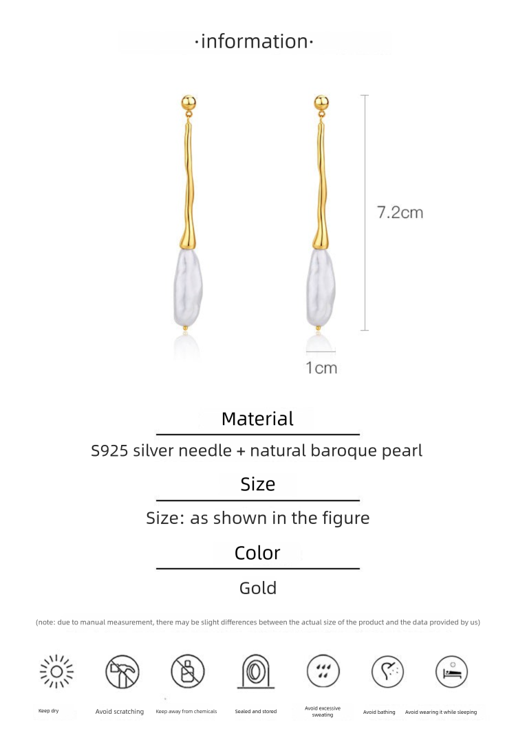 Baroque Pearl Earrings for Women 2021 New Trend Retro French Style Long Face Slimming Round Face Earrings Studs Gold Necklace Davidgold necklace david001