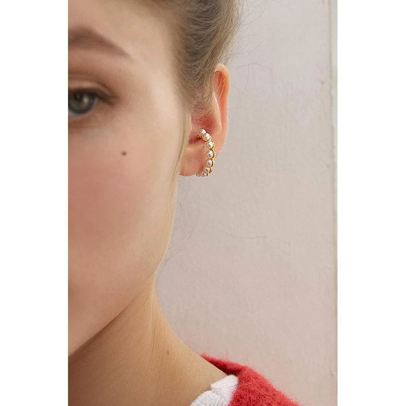 Pearl Ear Cuff No Piercing Feminine European and American Style Fake Earrings Clip-on Earrings No Piercing Ear Clips Jewelry David Jewelry David Gold Necklacejewelry david gold necklace