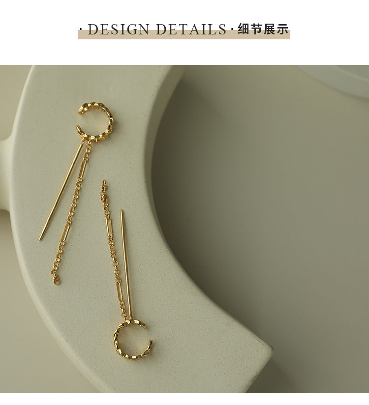 Copper Alloy Earrings Ear Clip Ear Hook No Piercing Women's Earrings Elegant High-end French Minimalist Personality
