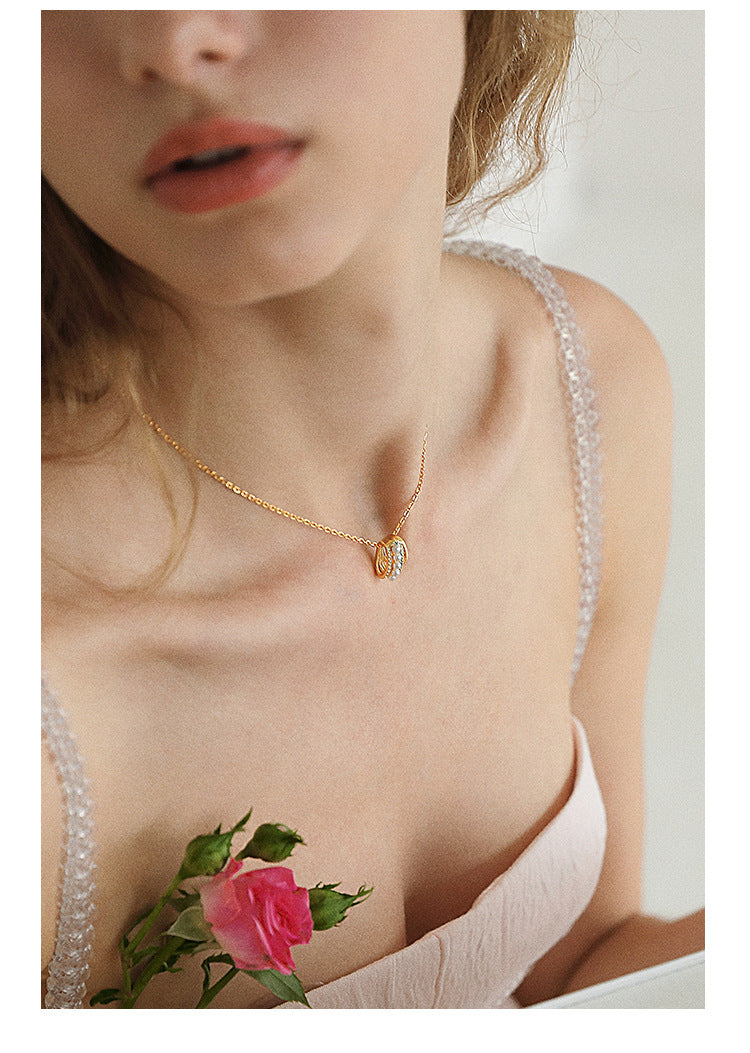 925 Silver Chain Imitation Pearl Pearl Necklace for Women Pure Silver 925 Niche Light Luxury Pendant Jewelry Clavicle Chain Jewelry Davidjewelry david002