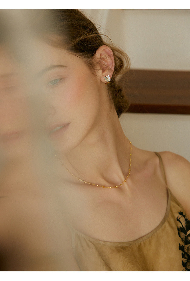 Titanium Steel Necklace Women's Necklace Niche Design Light Luxury Retro French Style High-end Elegant Simple