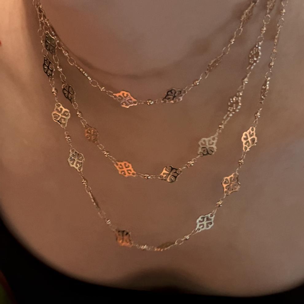 french retro Autumn and Winter Sweater Chain 0528