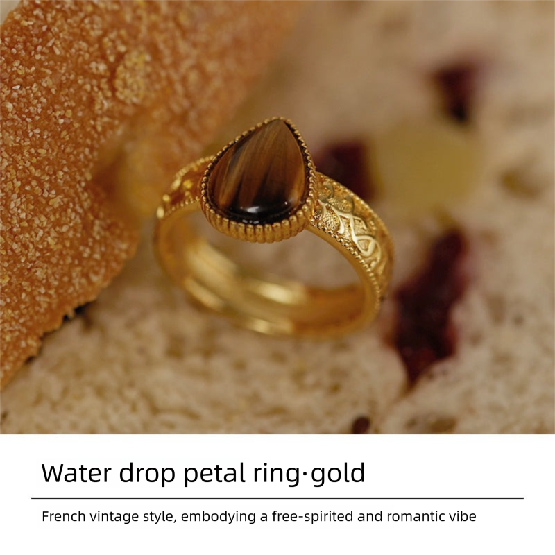 Copper Alloy Ring Southern France Fashion Retro Simple Light Luxury Autumn Winter Style Ring David Gold Necklacedavid gold necklace003