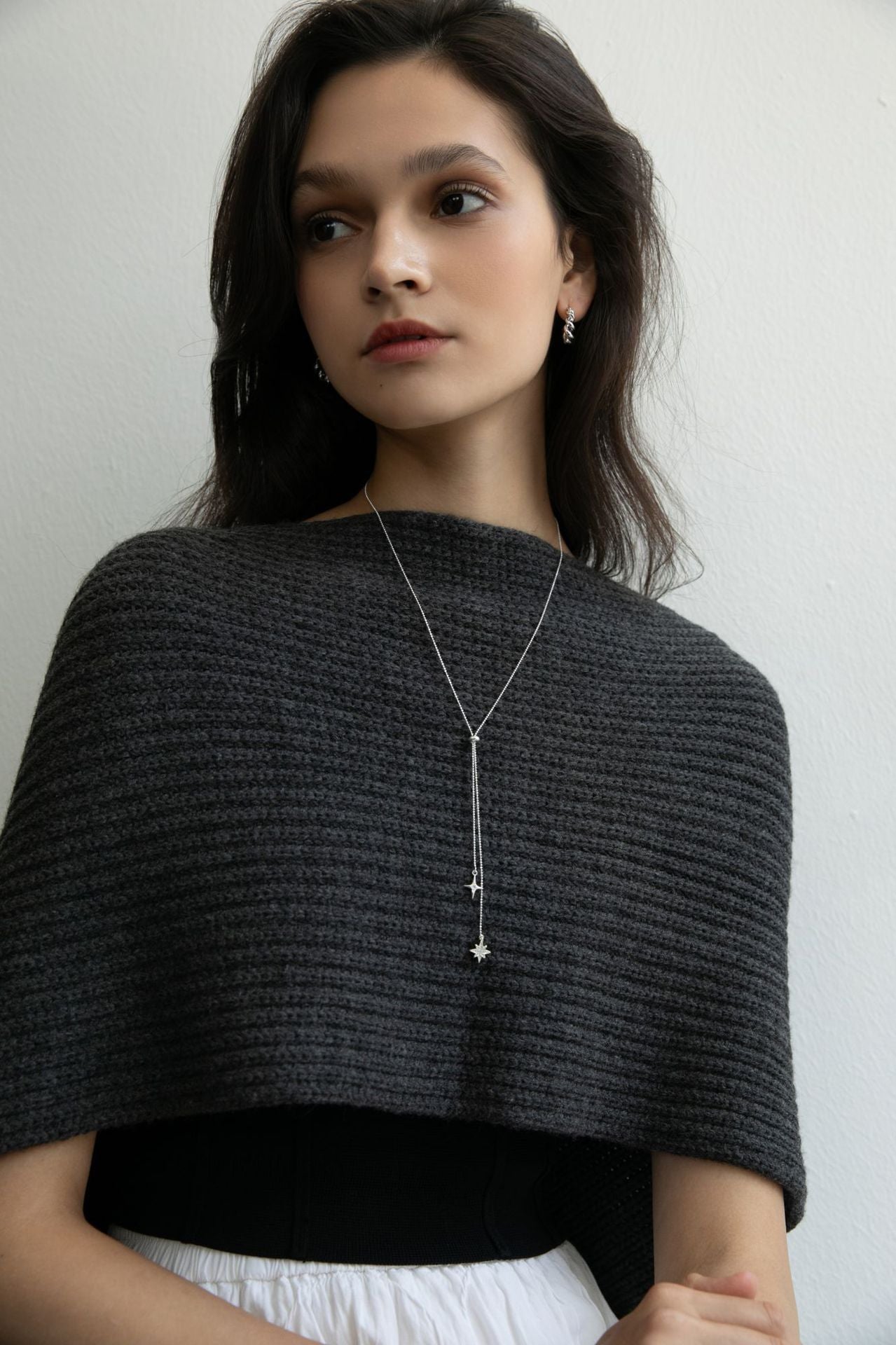 925 Silver Synthetic Zircon Chain Star and Moon Necklace High-End Light Luxury Niche Tassel Pendant Sweater Chain Gold Necklace Davidgold necklace david002