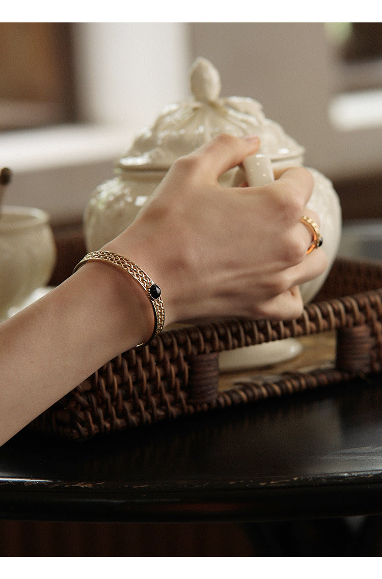 Copper Alloy Imitation Crystal Bracelet Fashion French Simple Elegant Design Light Luxury Bracelet Gold Necklace Davidgold necklace david