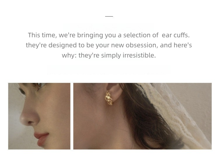 925 Silver Earrings Ear Clip Style No Piercing Women's Earrings Earrings Minimalist Niche Sweet Cool French Style High-end David Gold Necklacedavid gold necklace