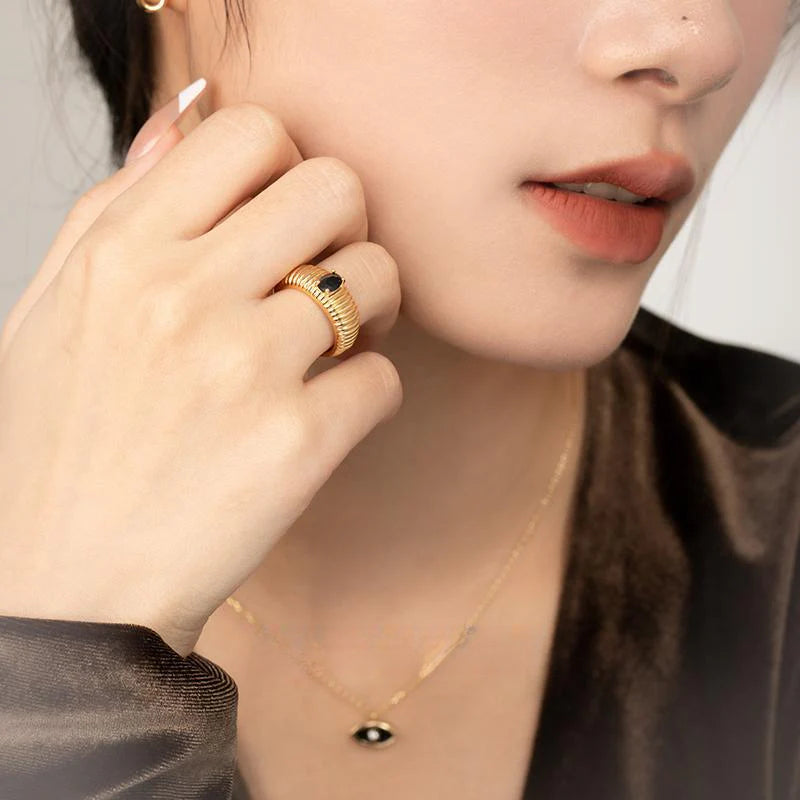 Elegant Lazy Light Luxury Simple Personality Design Southern France Series Ring Gold Necklace David Jewelrygold necklace david jewelry003