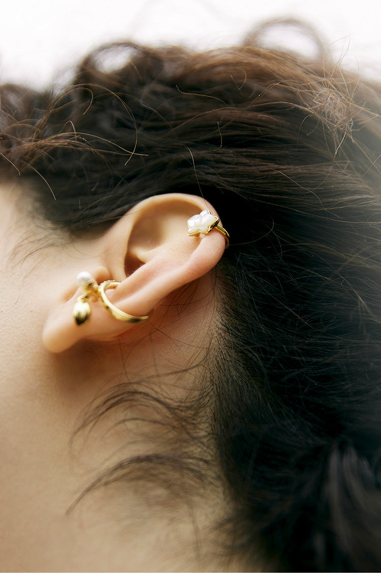 Copper Alloy Enamel Earrings Butterfly Orchid Ear Clips for Women Without Pierced Ears Light Luxury High-end French Niche Earrings Gold Necklace Jewelry Davidgold necklace jewelry david