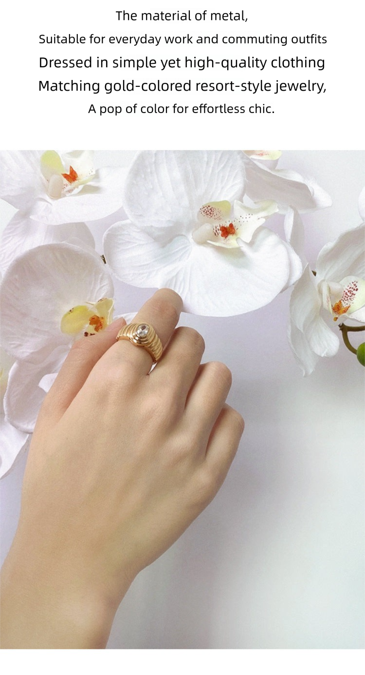 Copper Alloy Synthetic Zircon Ring Personality Retro Simple Temperament Palace Light Luxury Niche Fashion French David Gold Necklacedavid gold necklace003