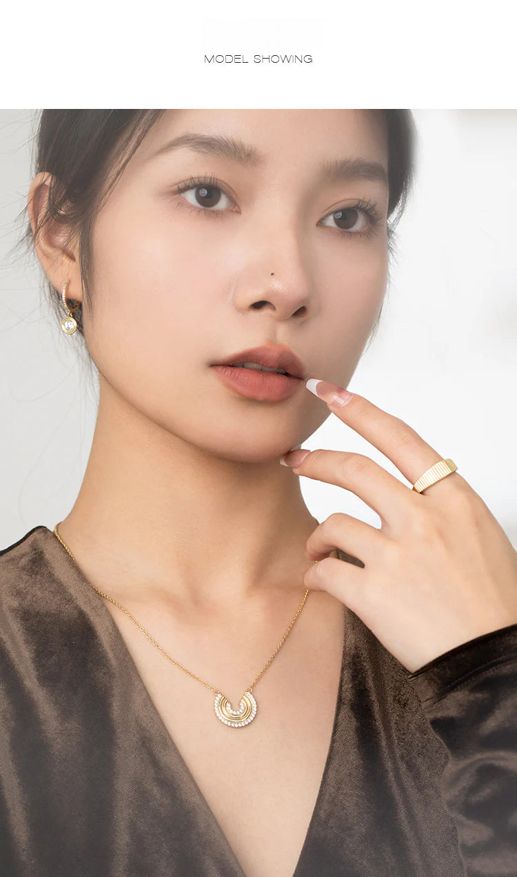 Copper Alloy Necklace French Lazy Fashion Retro Temperament Personality Design Light Luxury Necklace Pendant Jewelry Gold Necklace Davidjewelry gold necklace david002