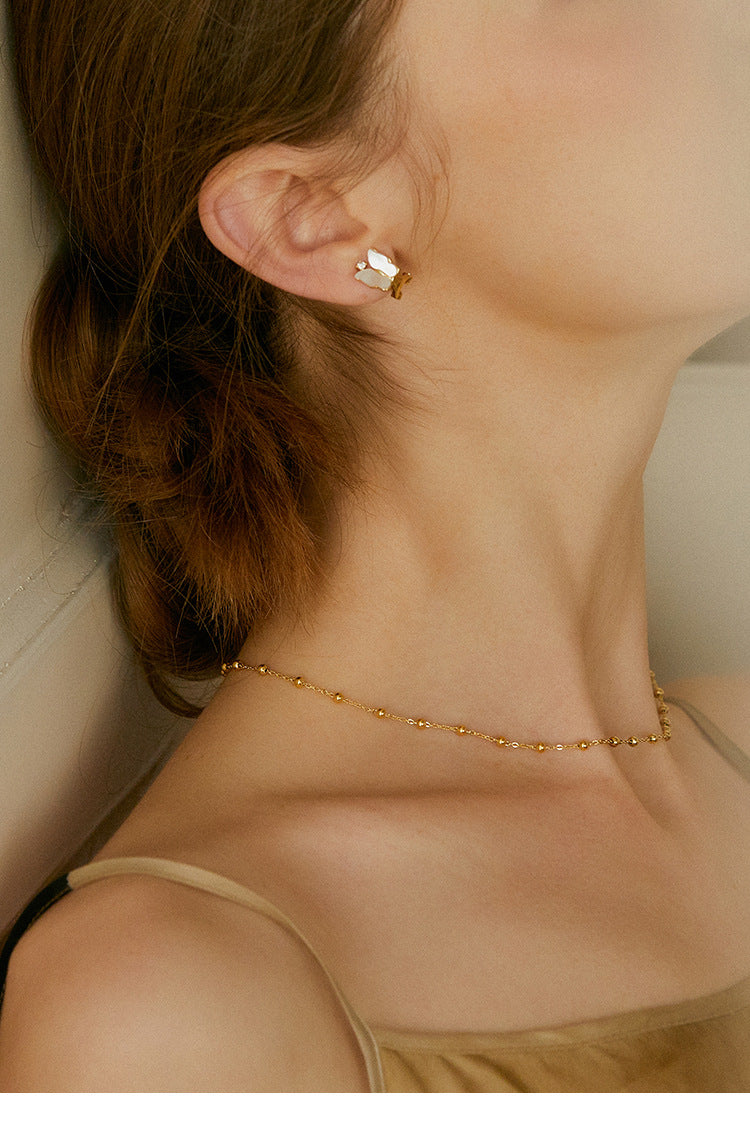 Titanium Steel Necklace Women's Necklace Niche Design Light Luxury Retro French Style High-end Elegant Simple