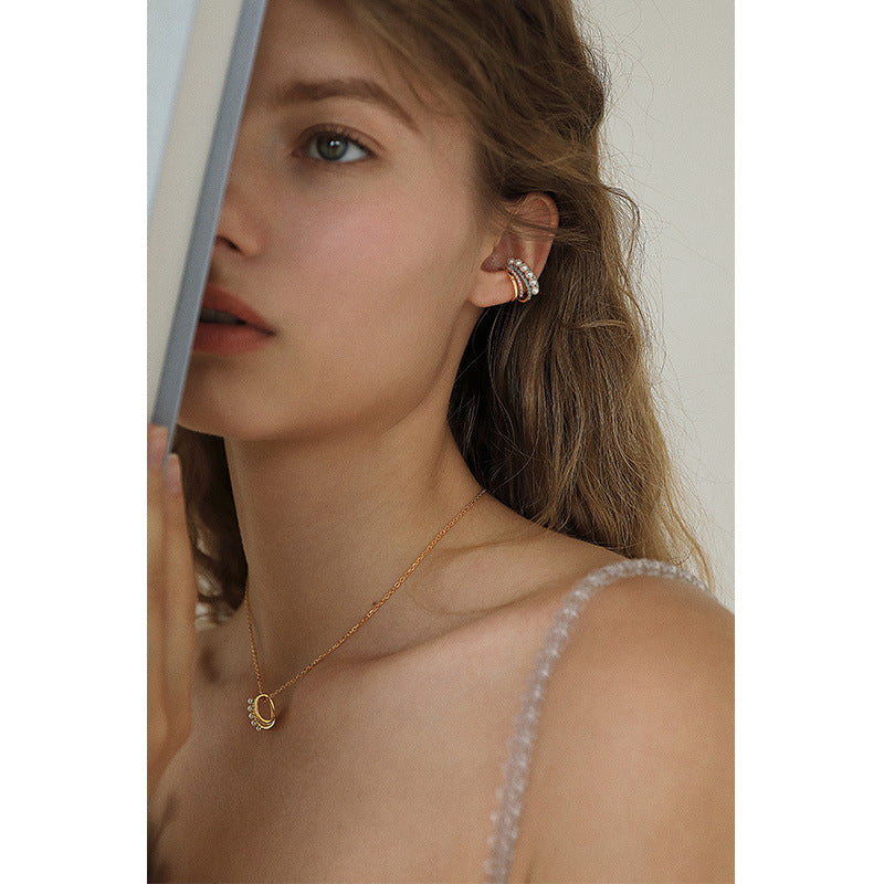 925 Silver Chain Imitation Pearl Pearl Necklace for Women Pure Silver 925 Niche Light Luxury Pendant Jewelry Clavicle Chain Jewelry Davidjewelry david002