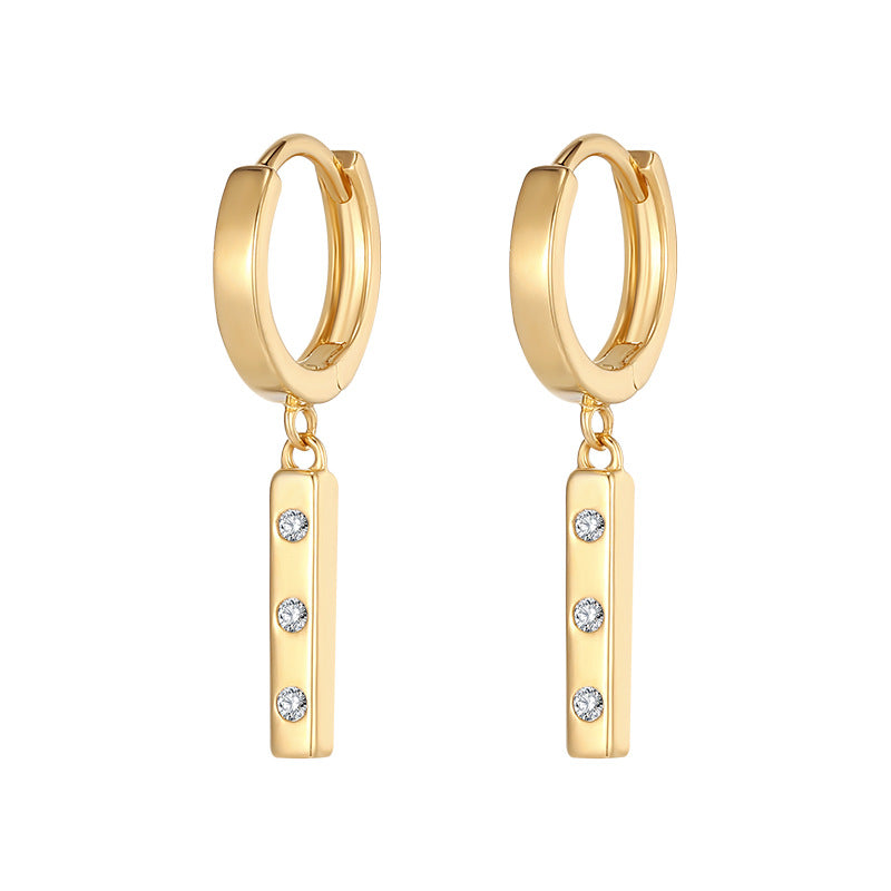 New Trendy High-end Feel Pure Silver Earrings French Light Luxury Niche Hoop Earrings